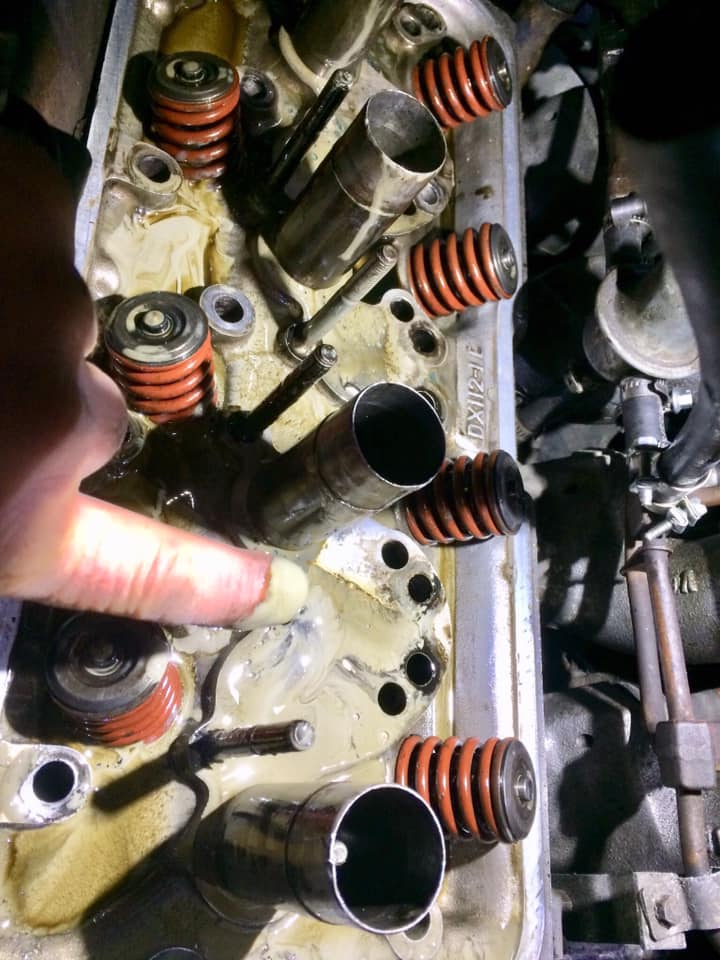 low coolant level is the cause of grinding noise when turning the engine off.