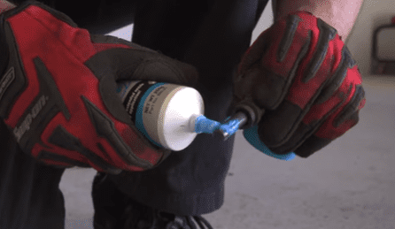 lubricating brake parts to solve grinding noise when braking