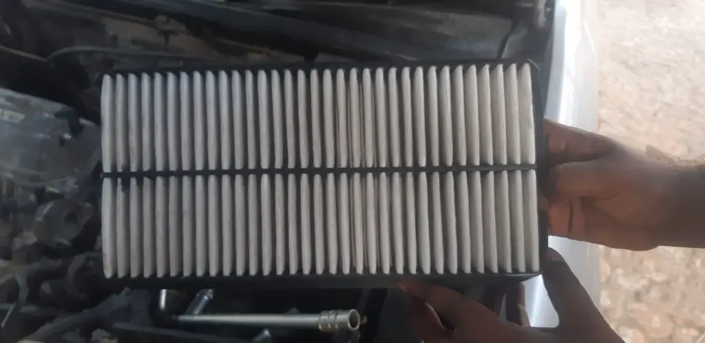Clogged air filter Clogged air filter is a reason for car hesitates when accelerating