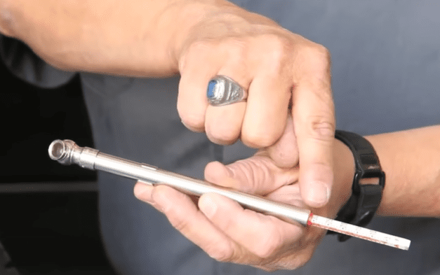 checking tire pressure