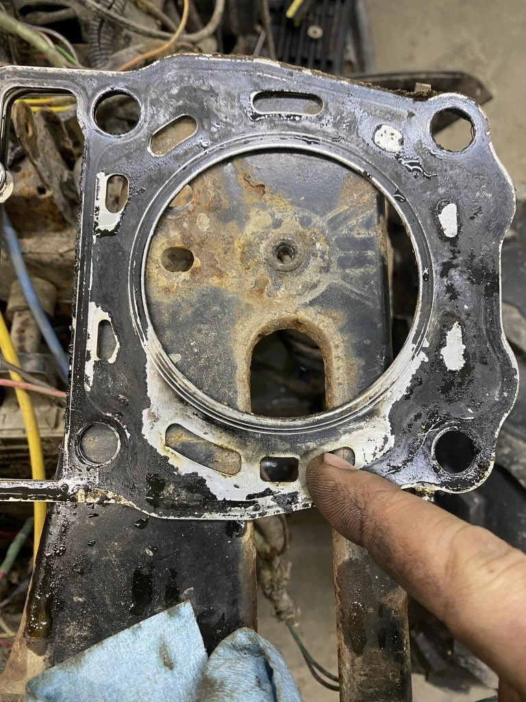 over heating due to blown head gasket!