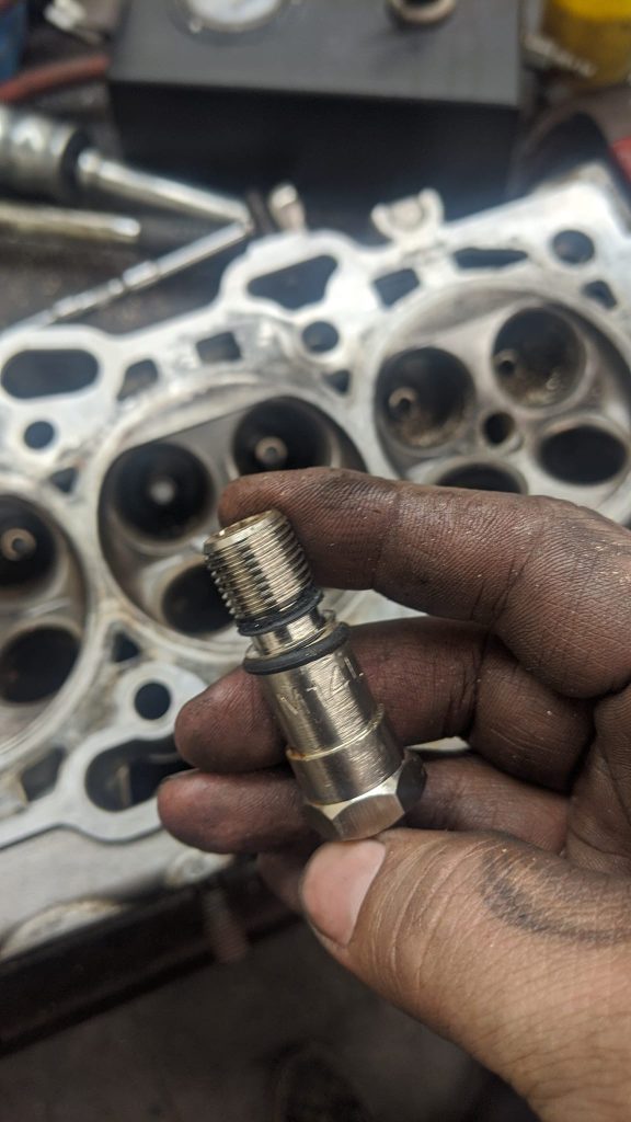 blown-out spark plugs with observation