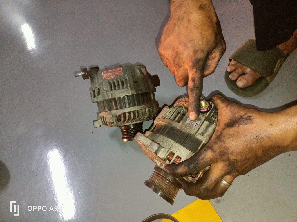 sample of faulty alternator that's responsible for grinding noise