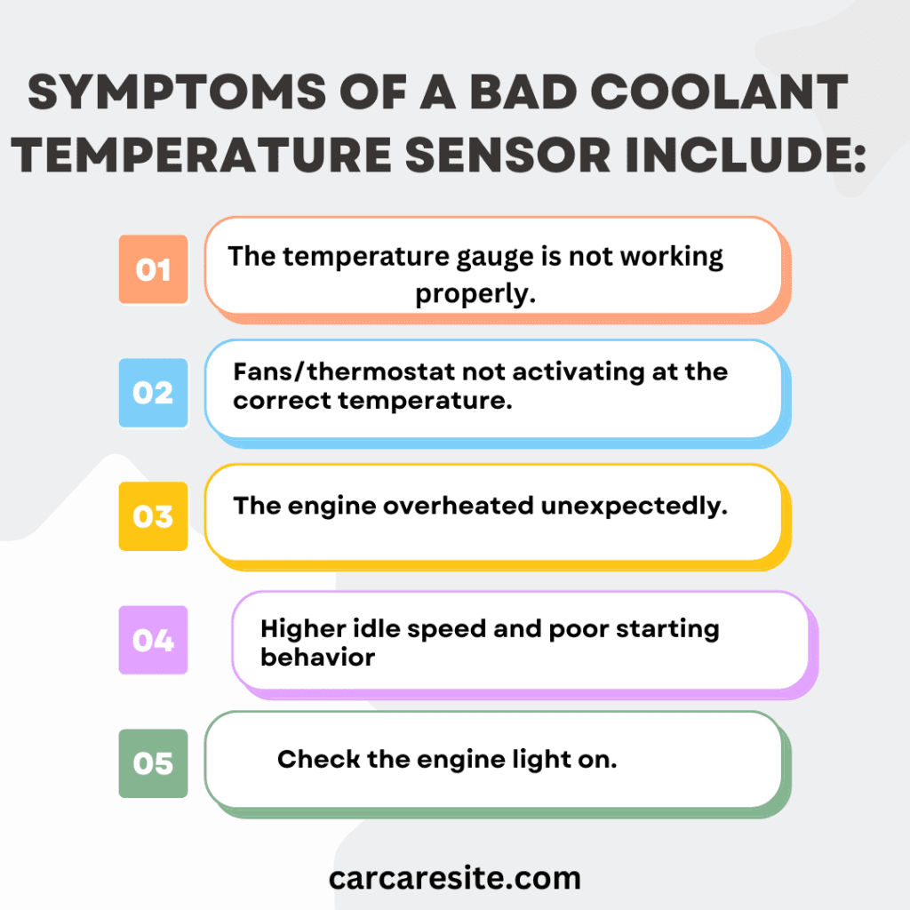 Symptoms of a bad Coolant Temperature sensor
