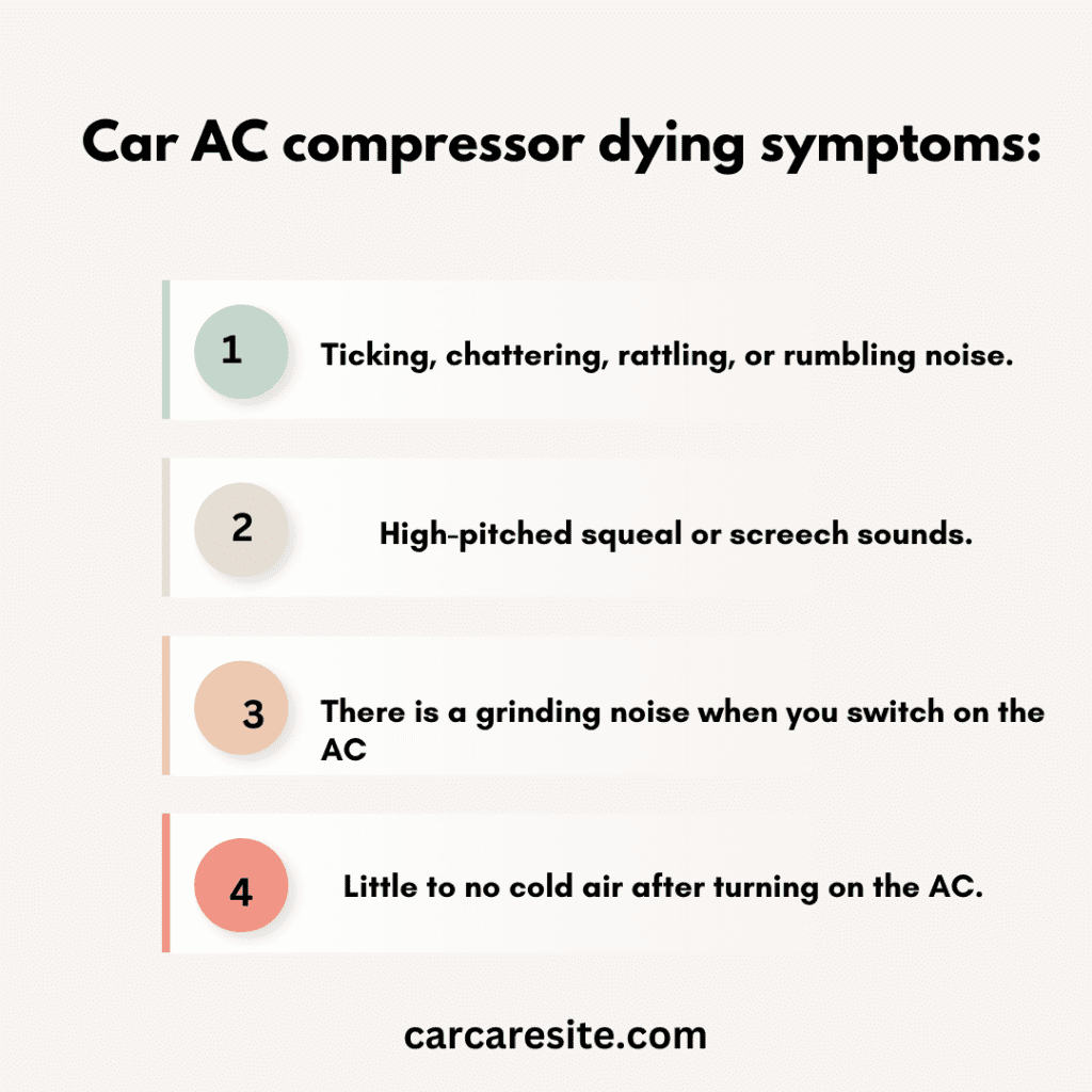 car ac compressor dying symptoms